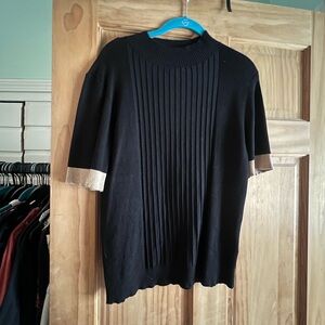 CeCe Black and Gold Crewneck Sweater